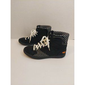Rocket Dog Women's Size 8 Black High Top Sneaker Shoes, heart design, high tops